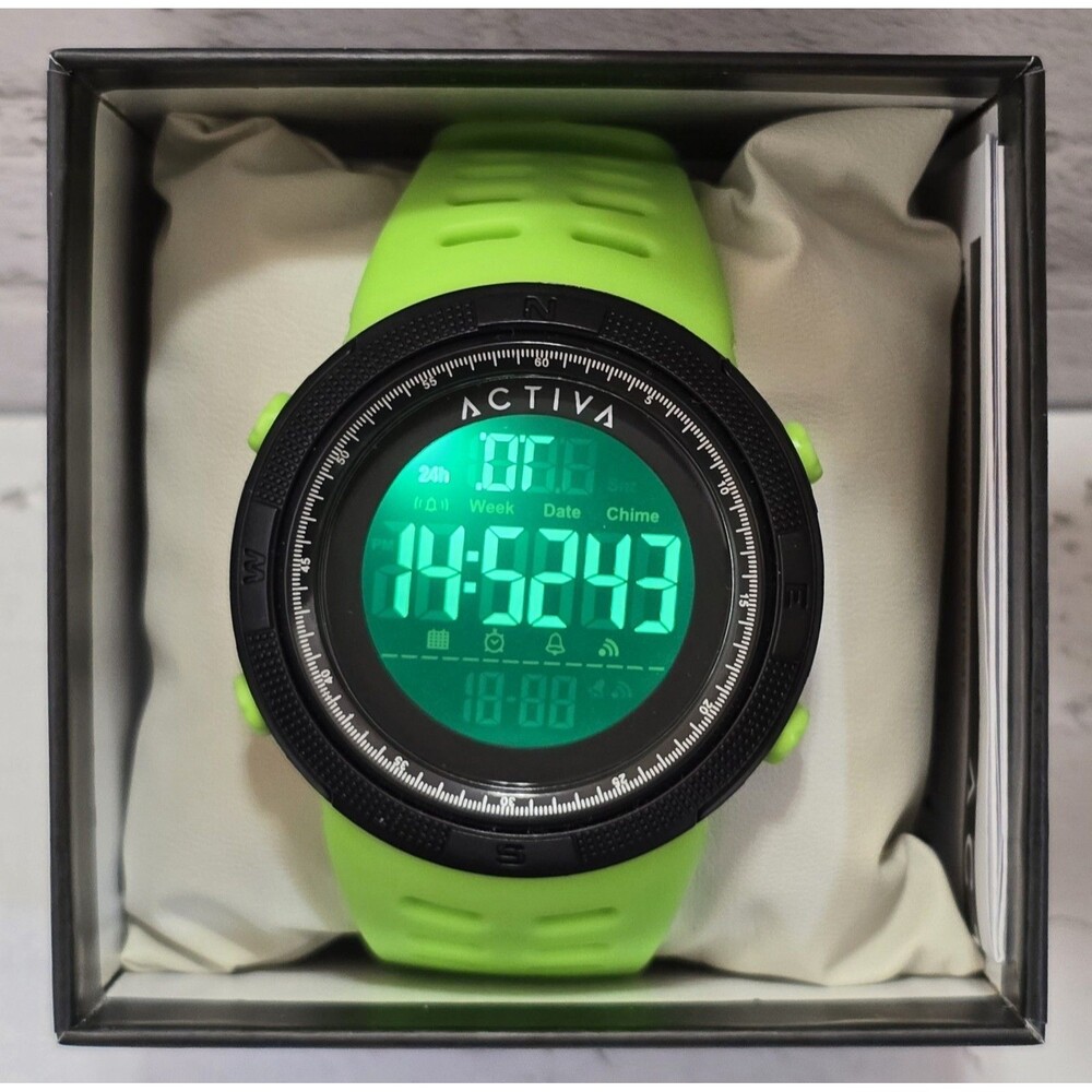 Activa X Invicta Digital Men's Watch 50mm Black Green ACW1915-005 Brand New